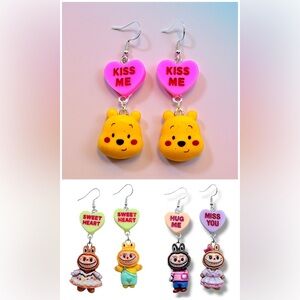 Valentine’s Character Earrings Bundle | Candy Heart Dangles